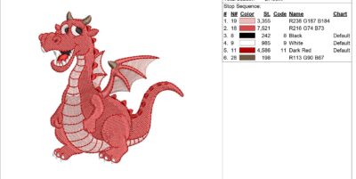 4 Cute Adorable Dragons Machine Embroidery pattern - Image 5