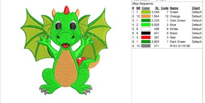 4 Cute Adorable Dragons Machine Embroidery pattern - Image 8