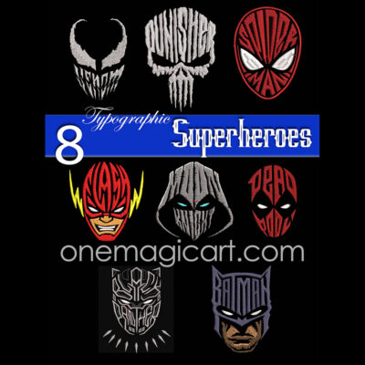 all Superhero Typographic art