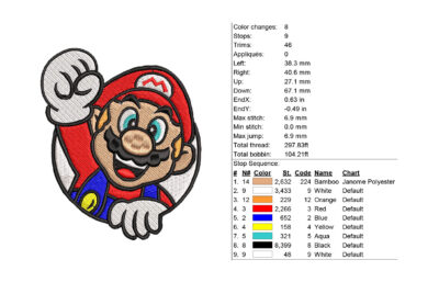 8 Super Mario Bros Machine Embroidery children cute pattern - Image 6