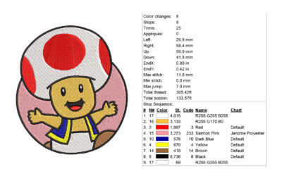 8 Super Mario Bros Machine Embroidery children cute pattern - Image 3