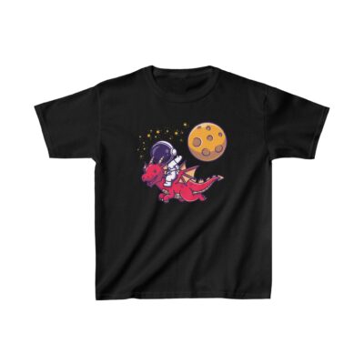 unique Animated kids T-shirt, astronaut riding dragon with fire breath animation - Image 2