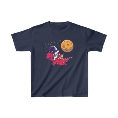 unique Animated kids T-shirt, astronaut riding dragon with fire breath animation - Image 3