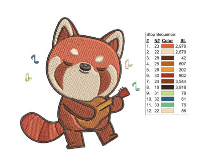 Machine embroidery  Red Panda Embroidery Pattern - Digital Download - Image 3