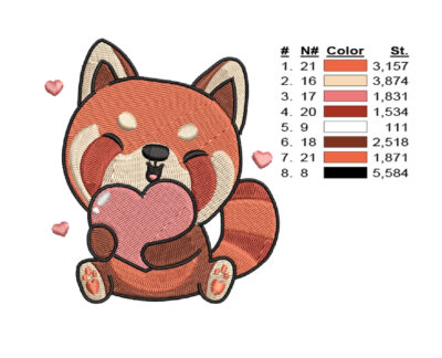 Machine embroidery  Red Panda Embroidery Pattern - Digital Download - Image 4