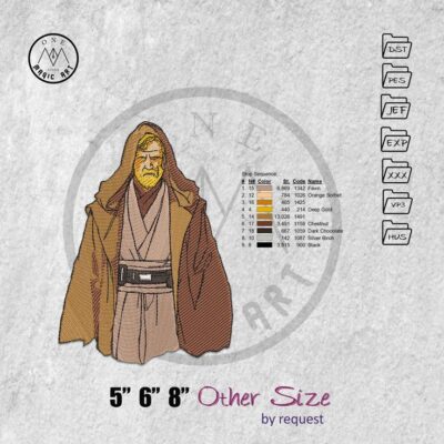 obi one kenobi star wars machine embroidery pattern - Image 4